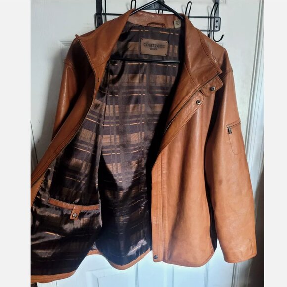 VTG Robert Comstock & Co Lambskin Leather Jacket XL Motorcycle Bomber Flight - Picture 12 of 16